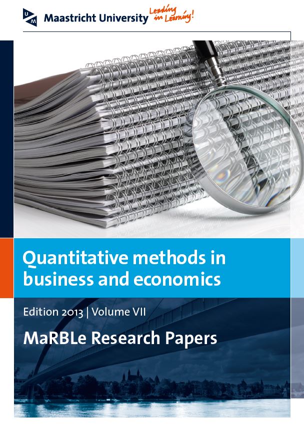 					View Vol. 7 (2013): Quantitative methods in business and economics - MaRBLe Research Papers
				